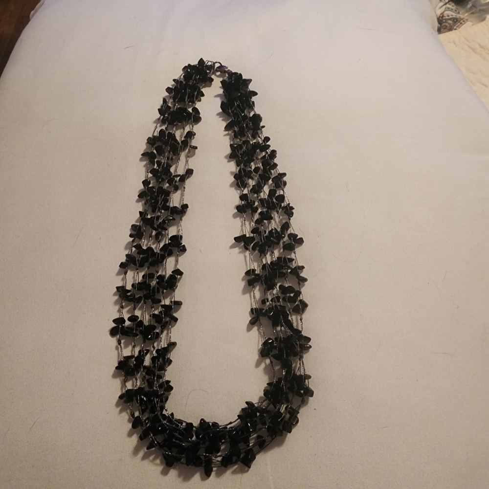 Elegant Black Beaded Necklace